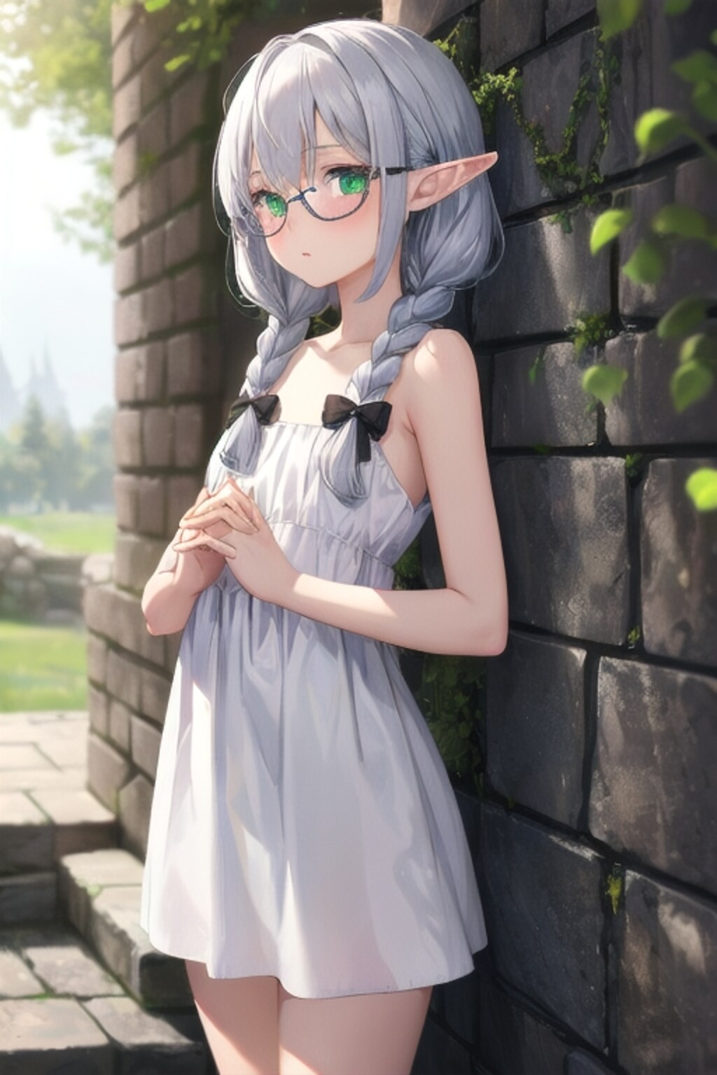 眼鏡三つ編みエルフ