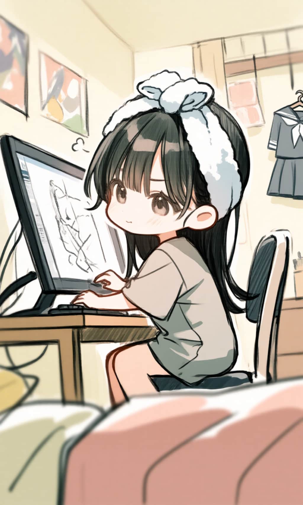 シャワー浴びたから漫画描く