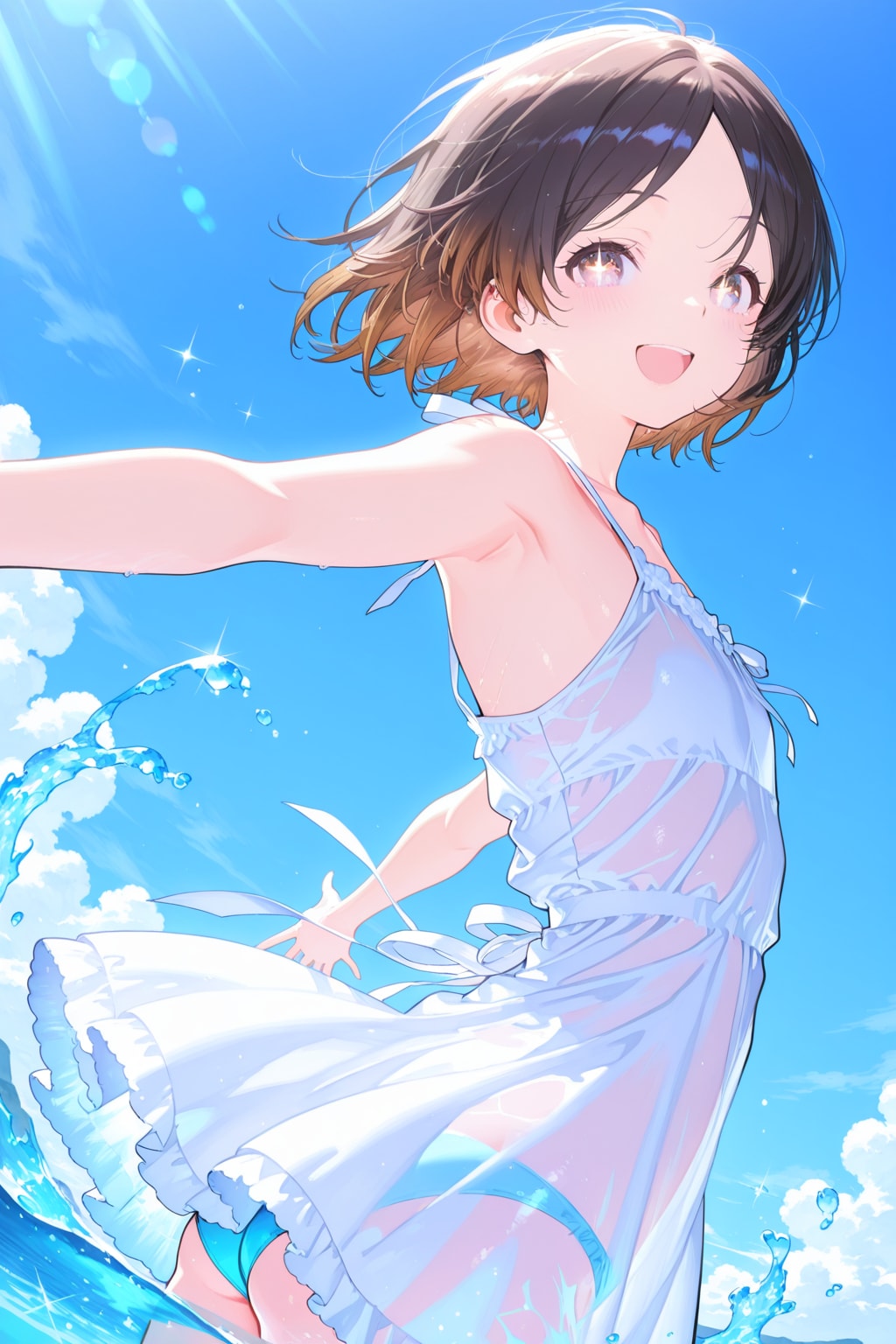 白いサンドレスは透ける