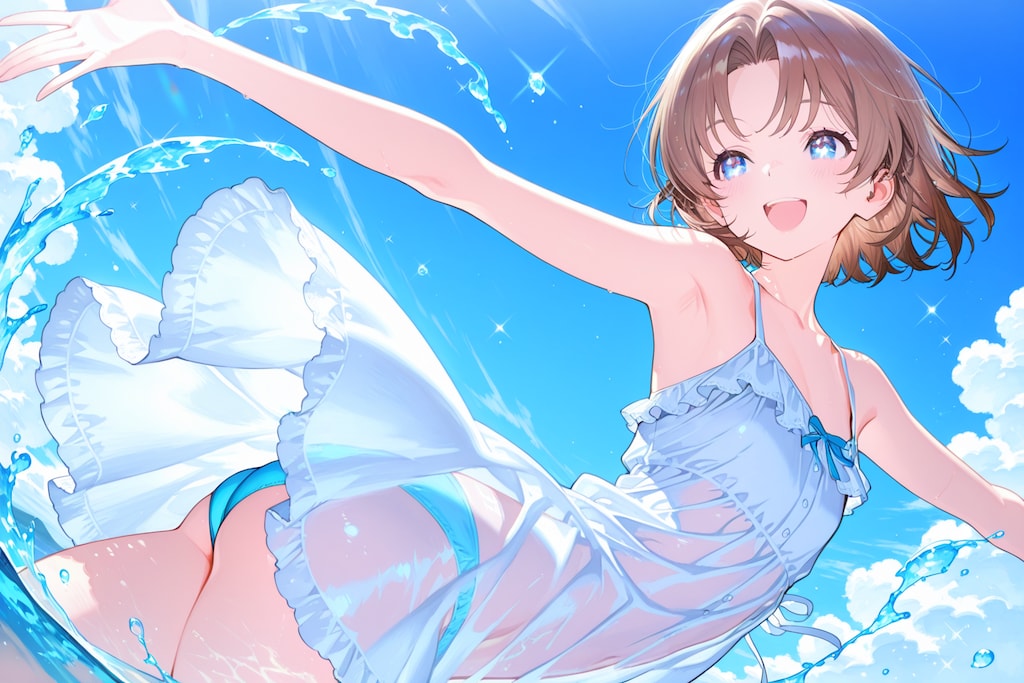 白いサンドレスは透ける
