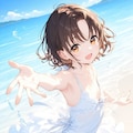 白いサンドレスは透ける 8枚目