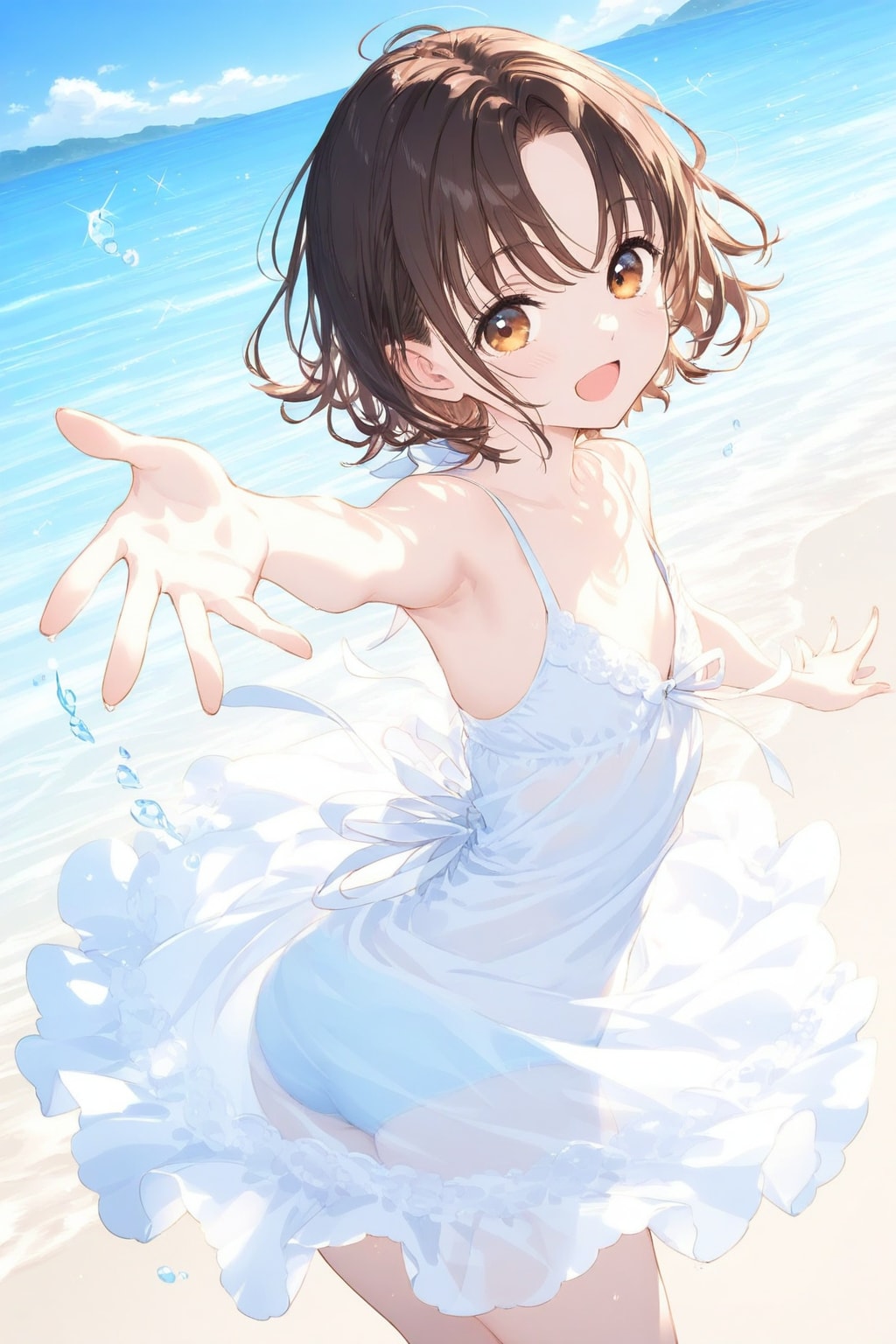 白いサンドレスは透ける