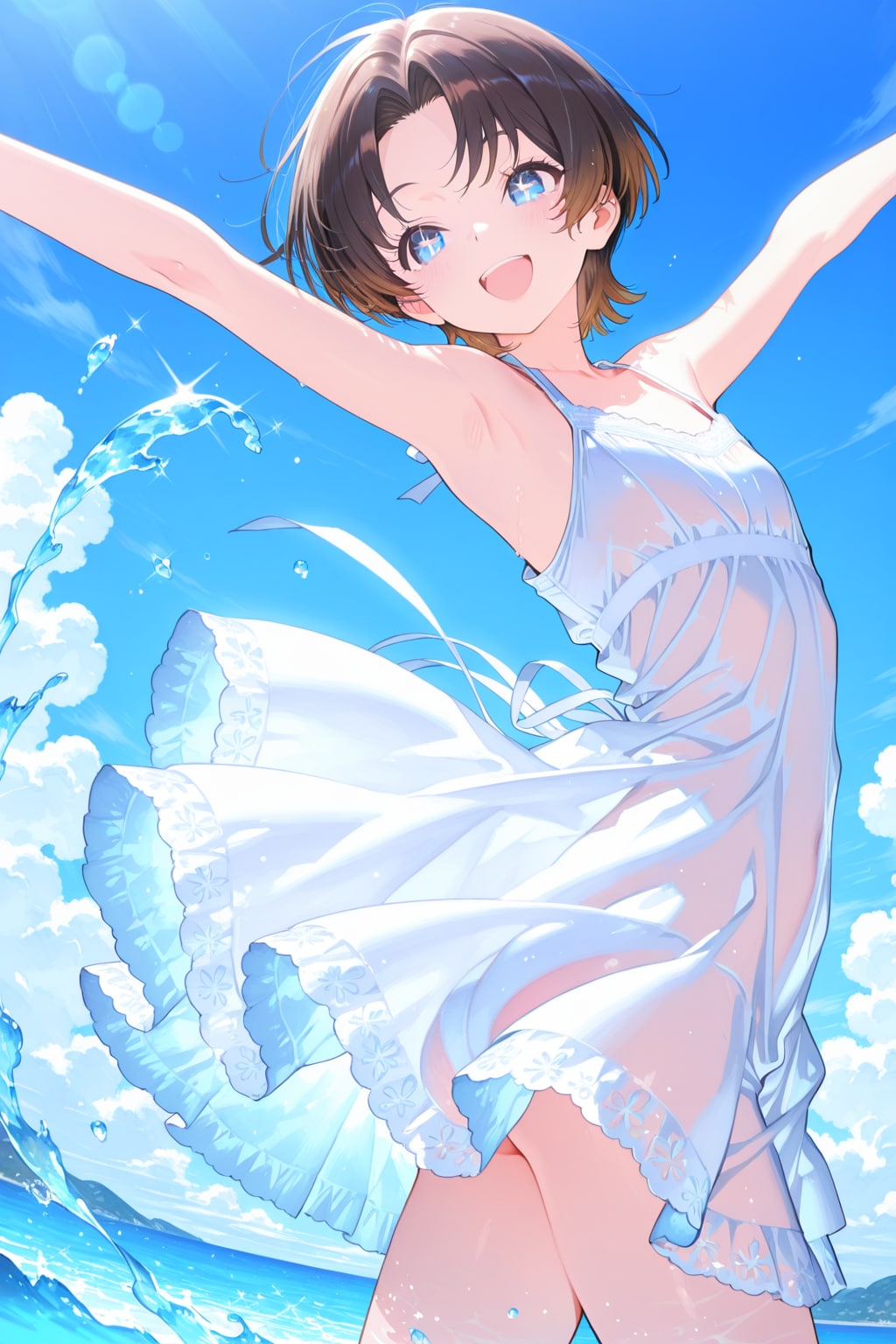白いサンドレスは透ける