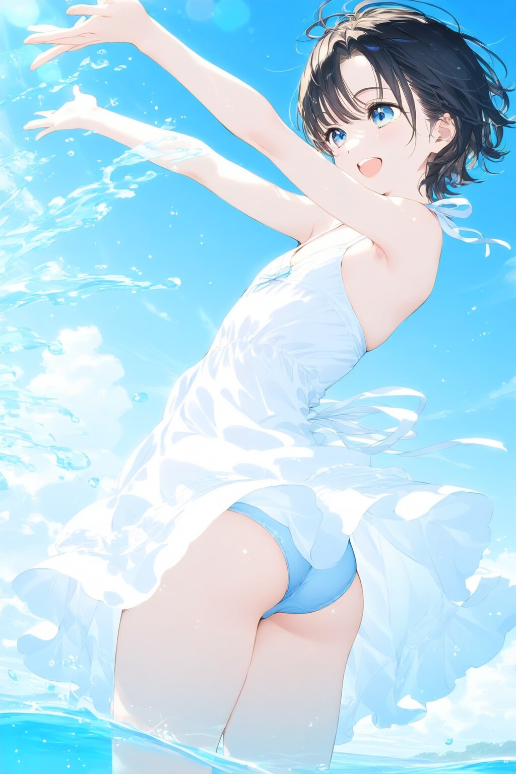 白いサンドレスは透ける