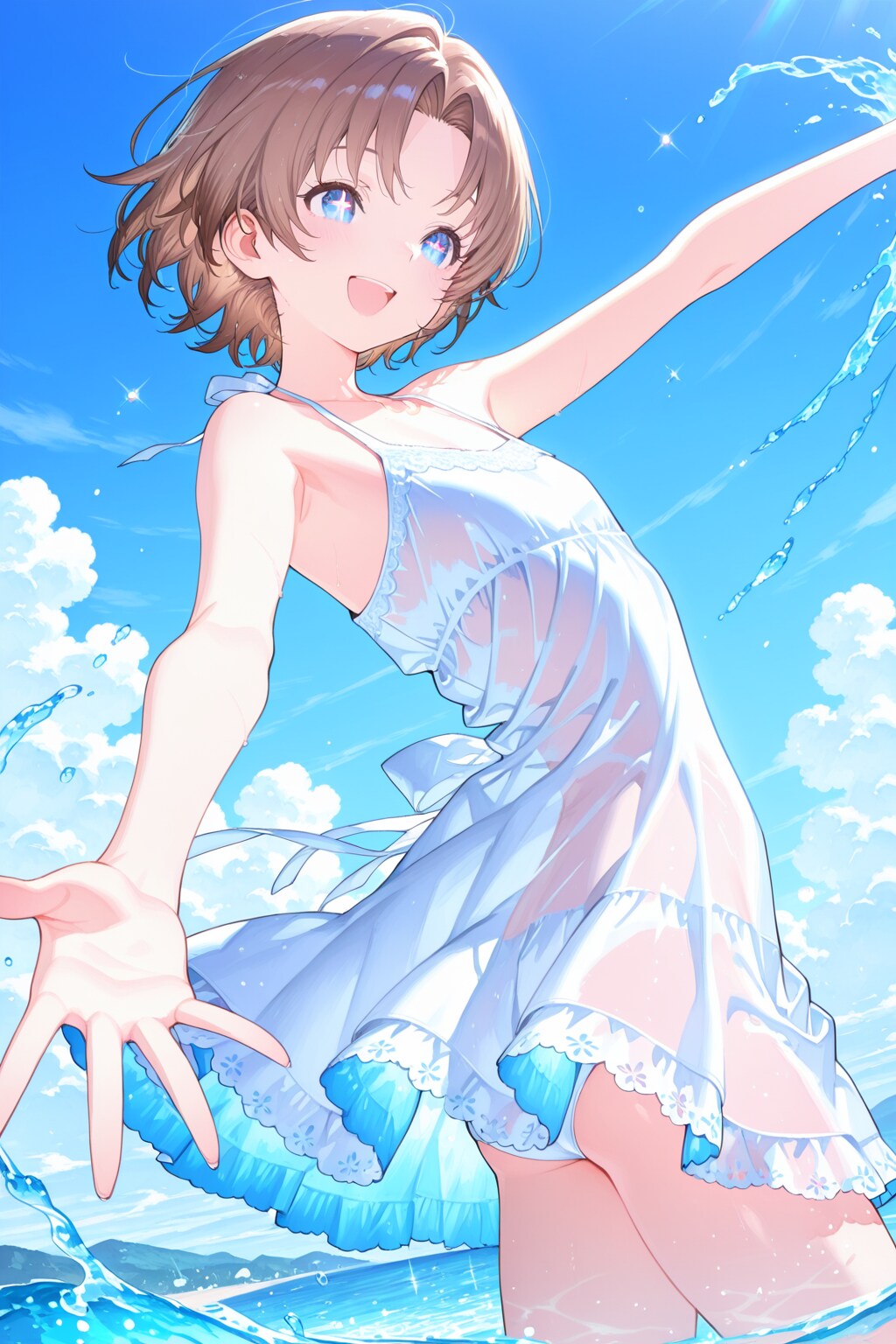 白いサンドレスは透ける