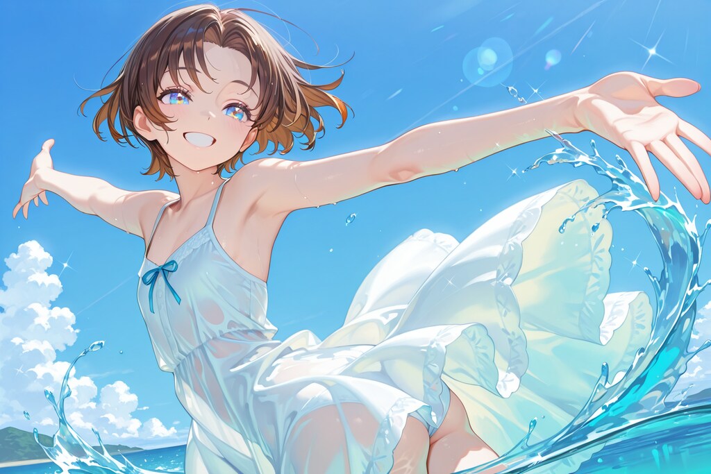 白いサンドレスは透ける