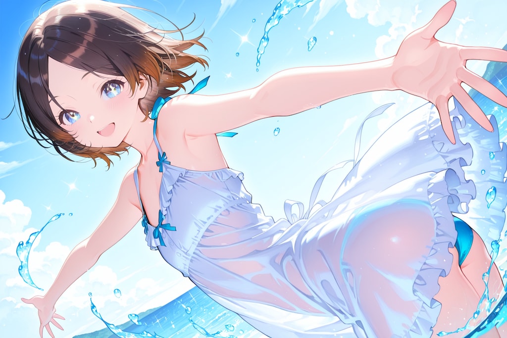 白いサンドレスは透ける