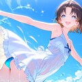 白いサンドレスは透ける 6枚目