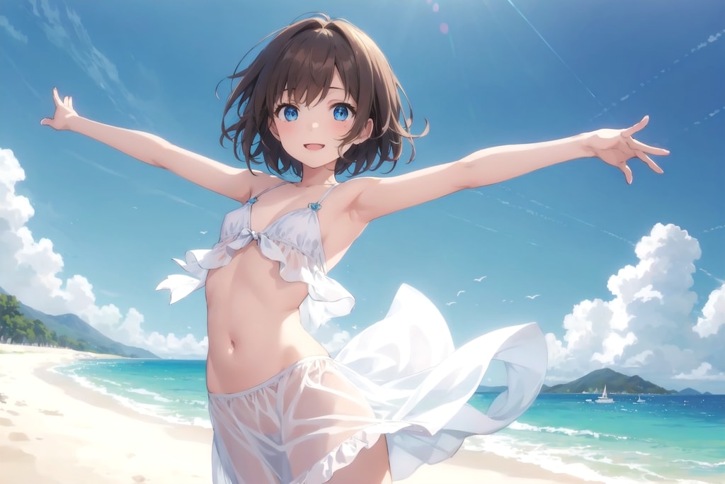 白いサンドレスは透ける