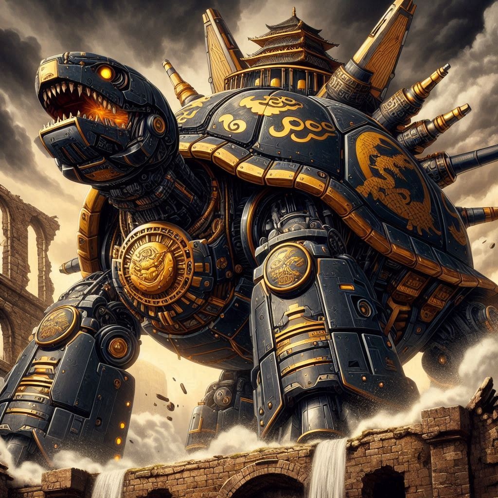 亀形ロボも思ったより良いなぁ、胸の部位がパカッと開いて広拡散型ビームとか発射