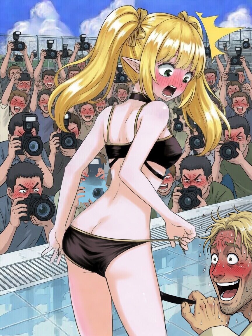 水着をひっぱれ！
