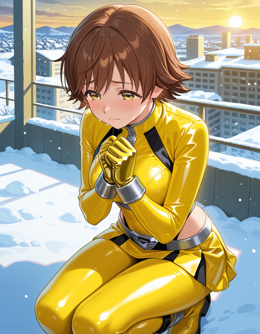 戦隊ヒロイン衣装で祈るちゃんみお