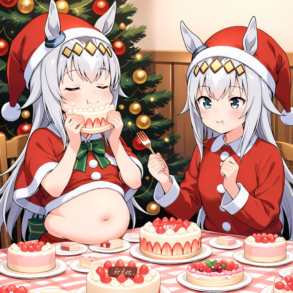 ケーキを食べるオグリキャップちゃん