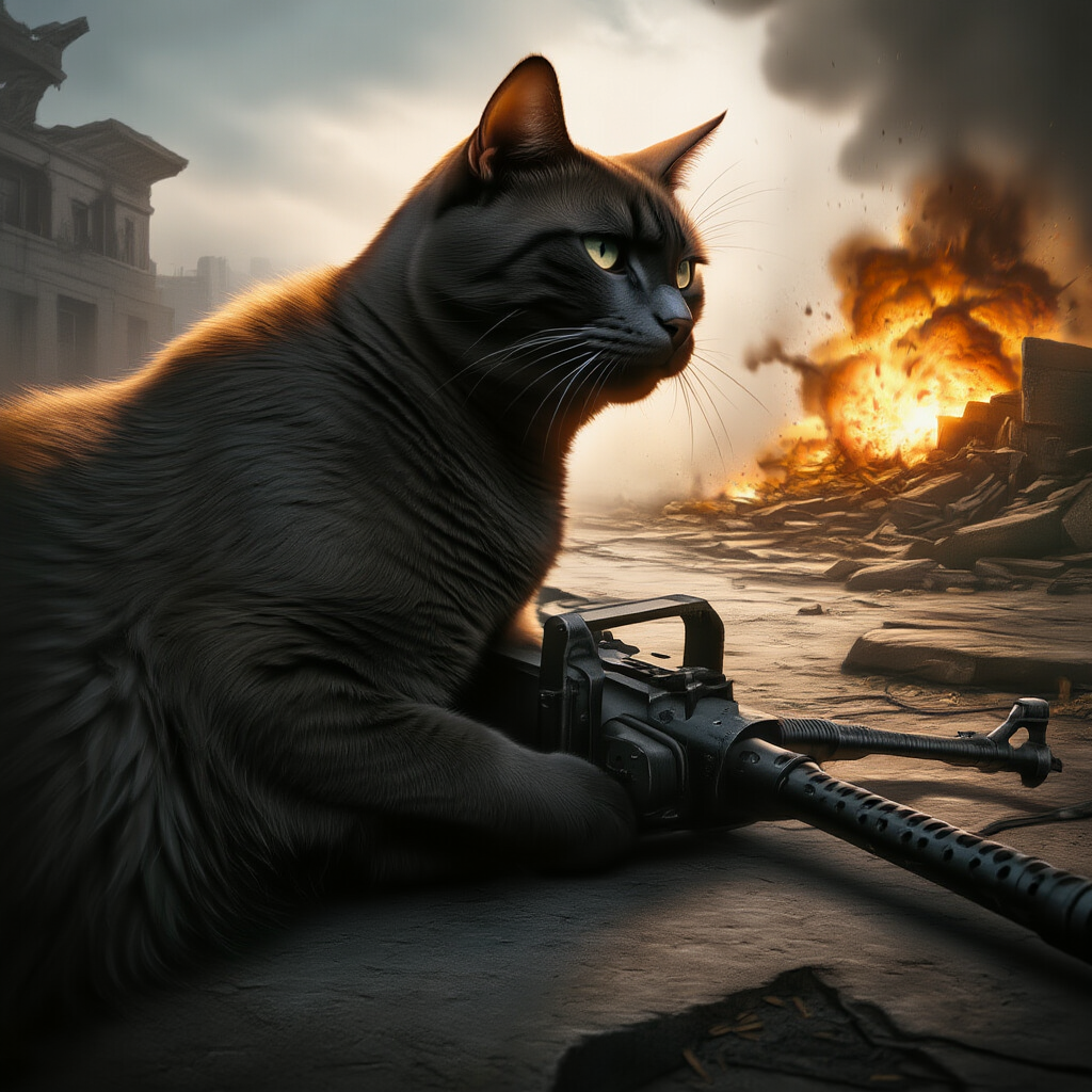 にゃんこ歩兵師団戦闘中