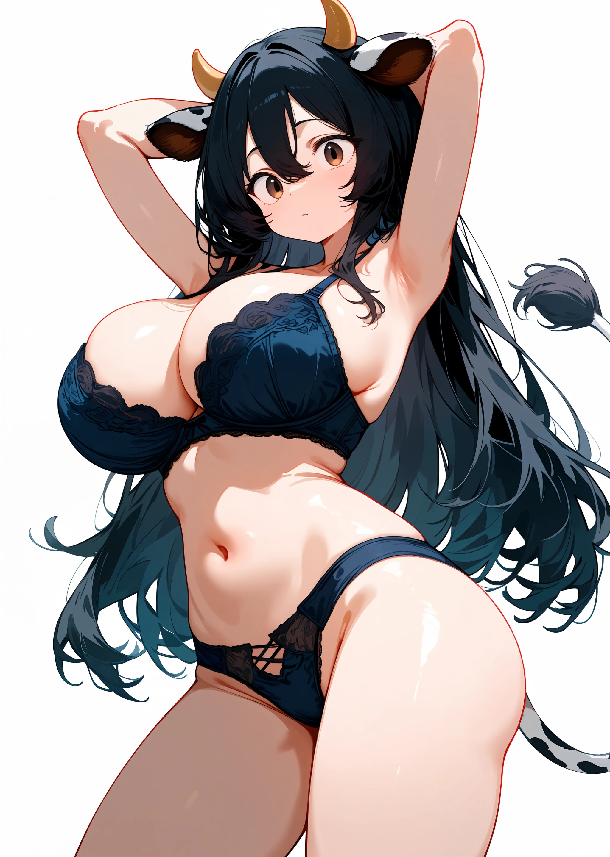 下着の牛娘さん