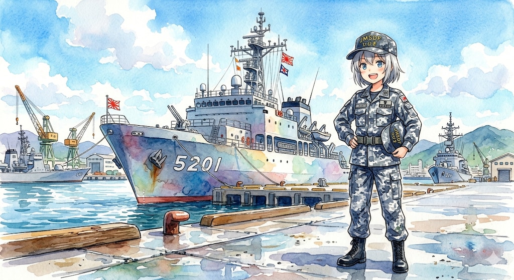 海上自衛艦　音響測定艦ひびき（イメージ失敗）