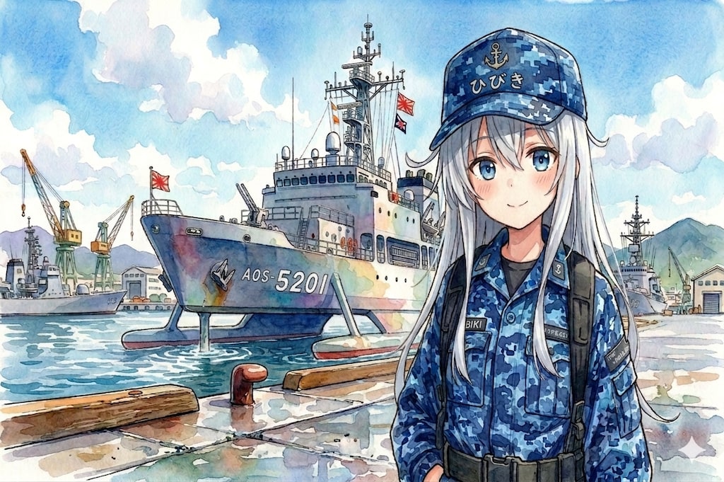 海上自衛艦　音響測定艦ひびき（イメージ失敗）