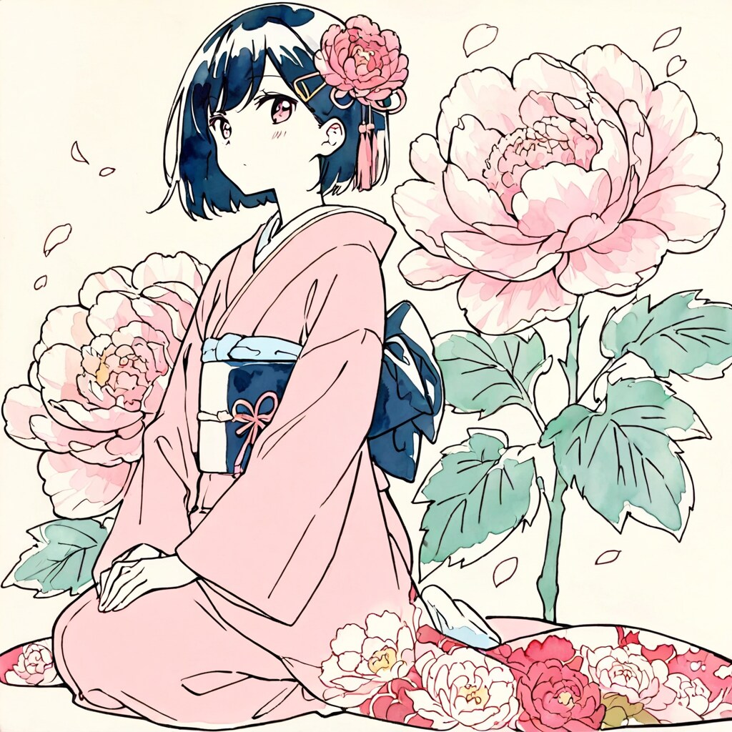 座れば牡丹 | の人気AIイラスト・グラビア
