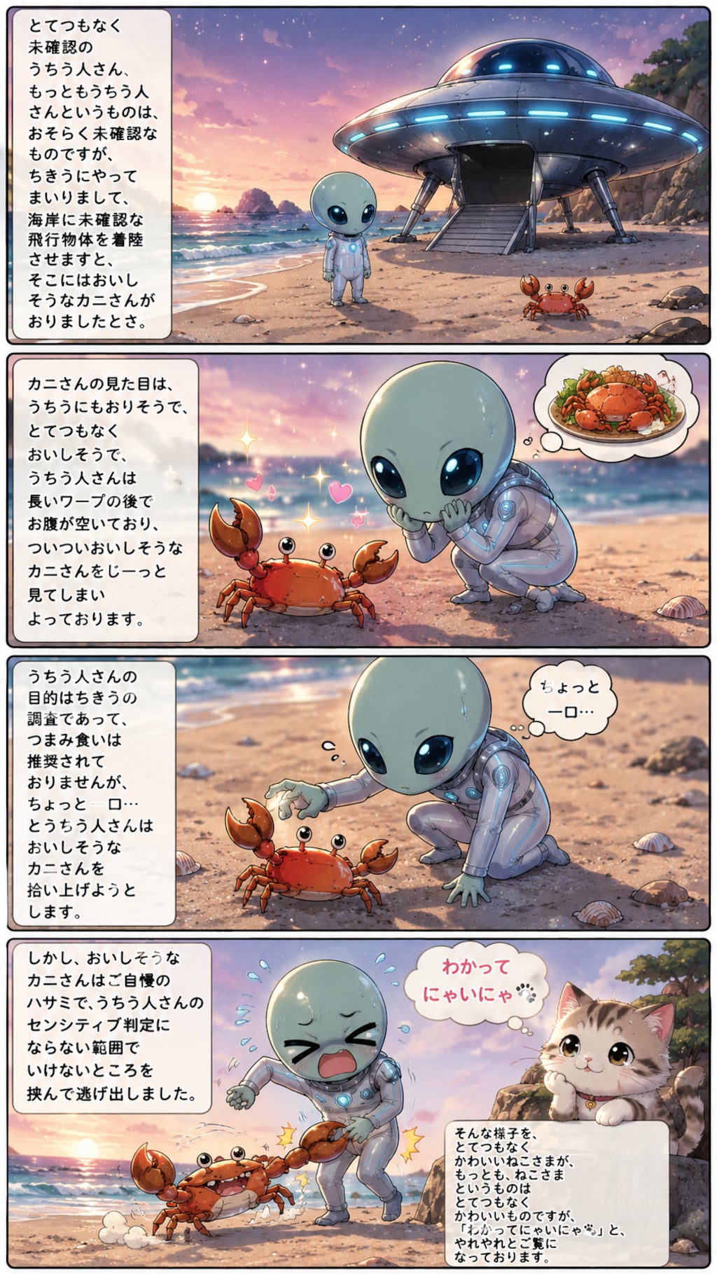 うちう人はかにを…