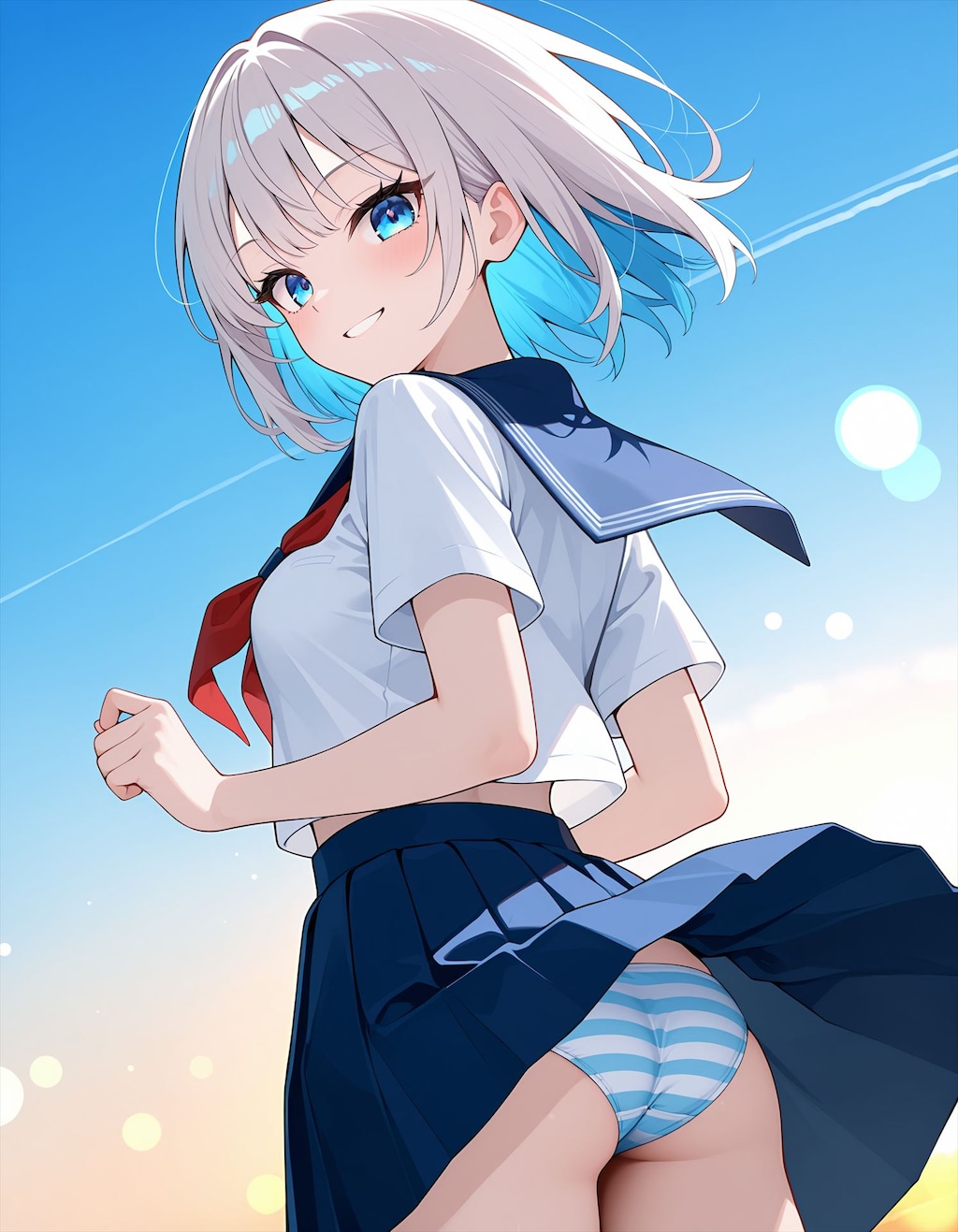 縞パンはロマンですな。