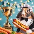 ホットドッグ大食い大会に出場するウサギ 6枚目