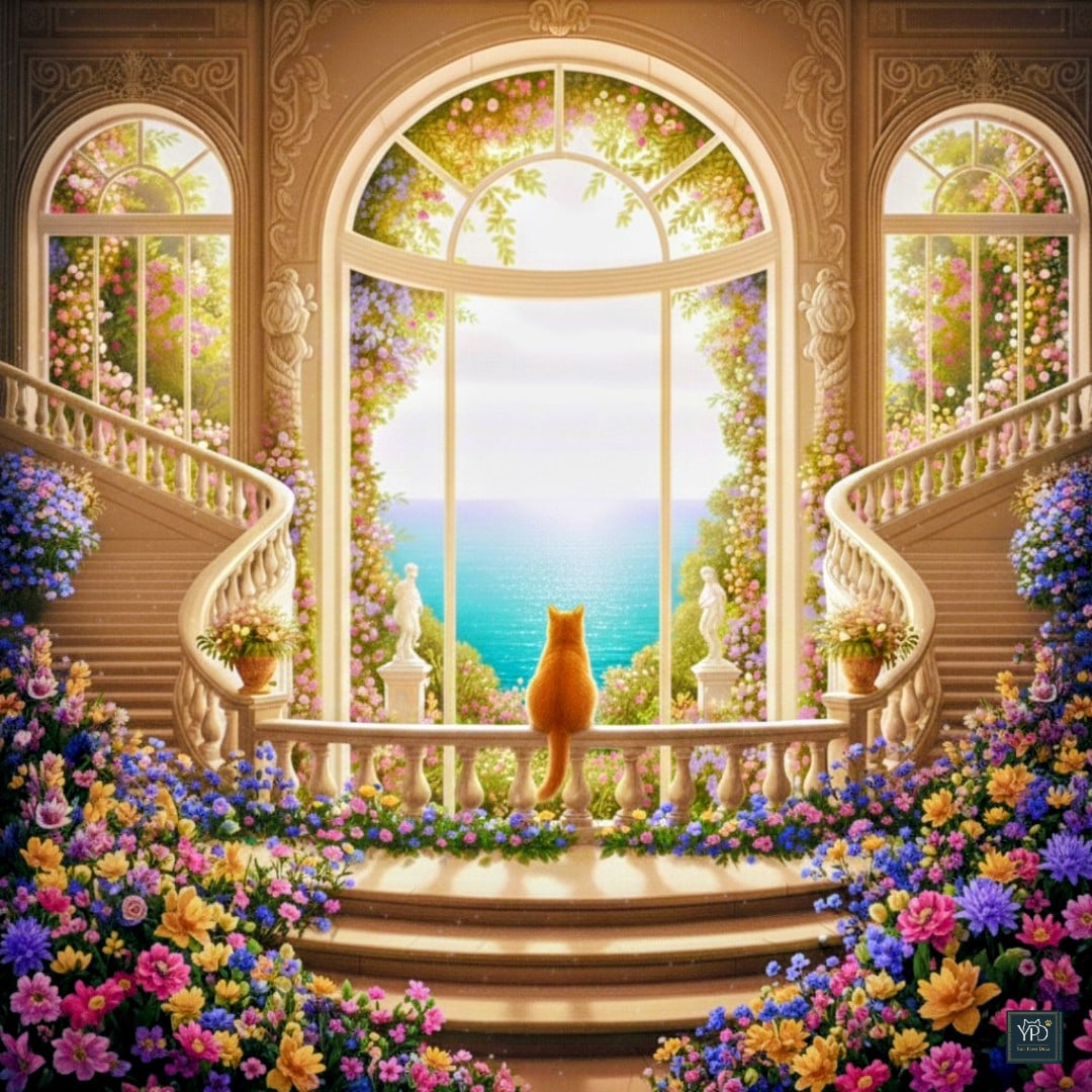 秘密のテラスと蒼い海 | の人気AIイラスト・グラビア