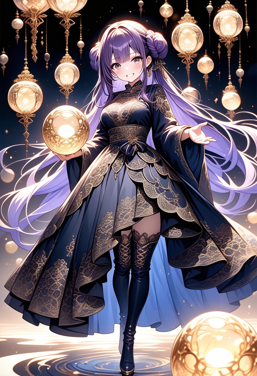 ブラックコーデドレス姿