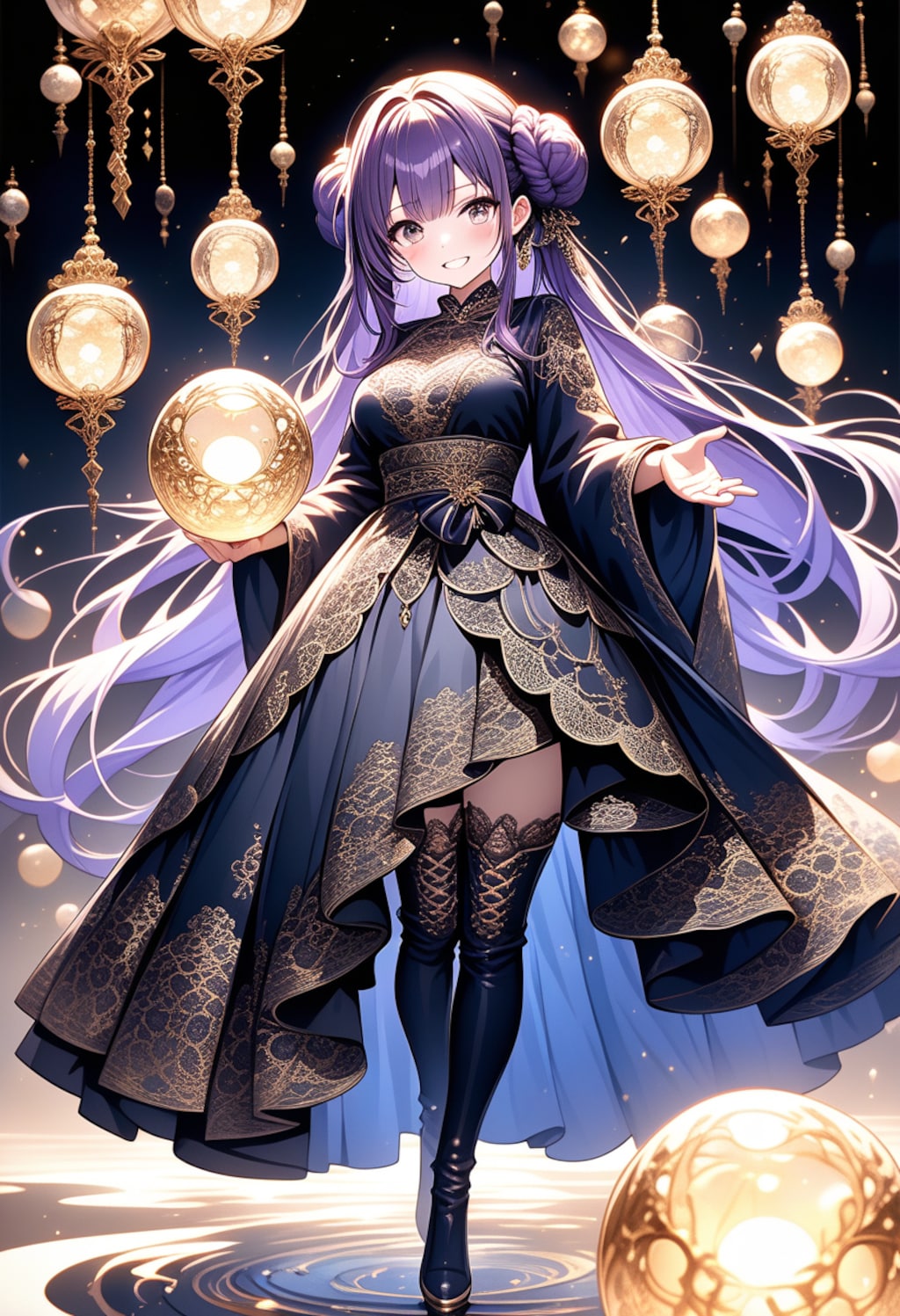 ブラックコーデドレス姿