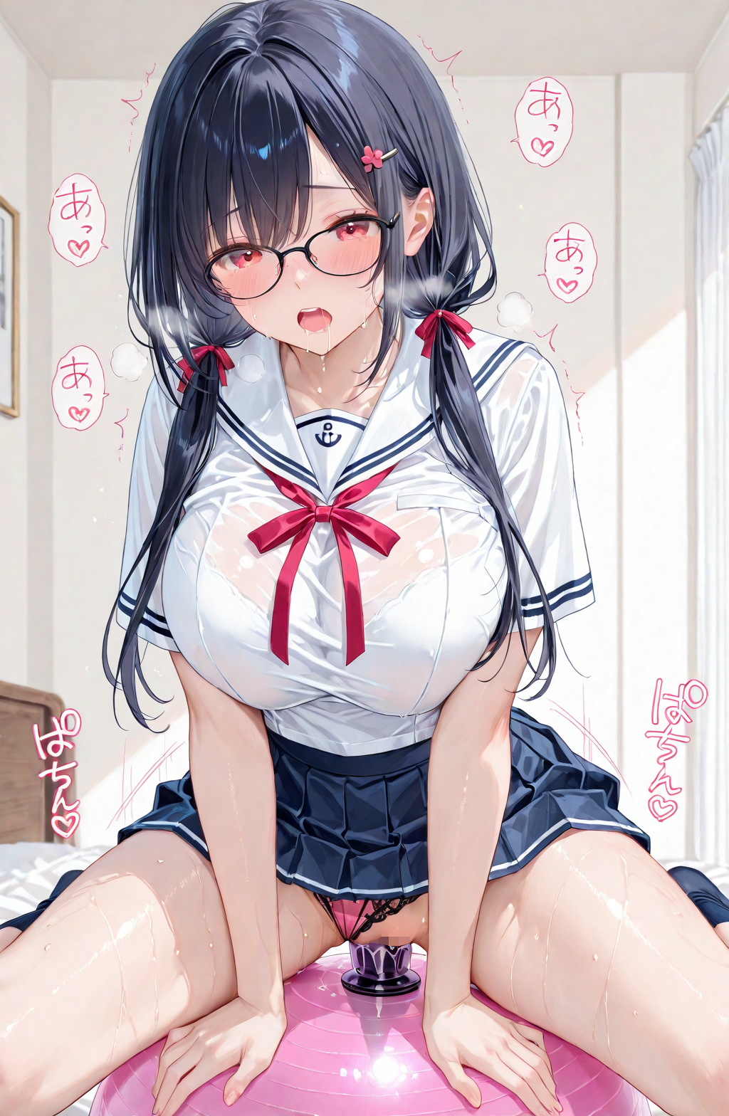 バランスボールのはずみで////