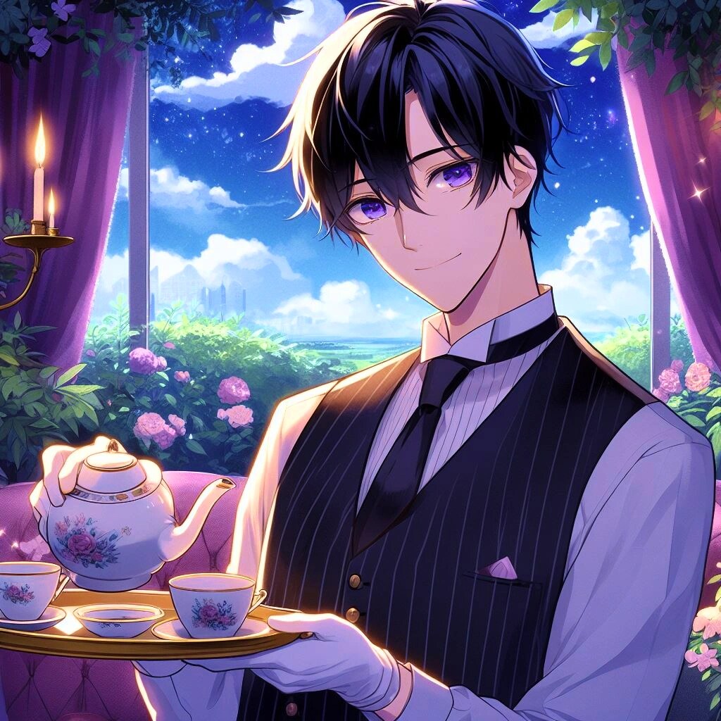 執事な、黒髪短髪男性・その1(12枚)