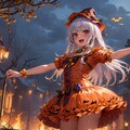 ハロウィン、焚火を囲み踊る人々たち 3枚目