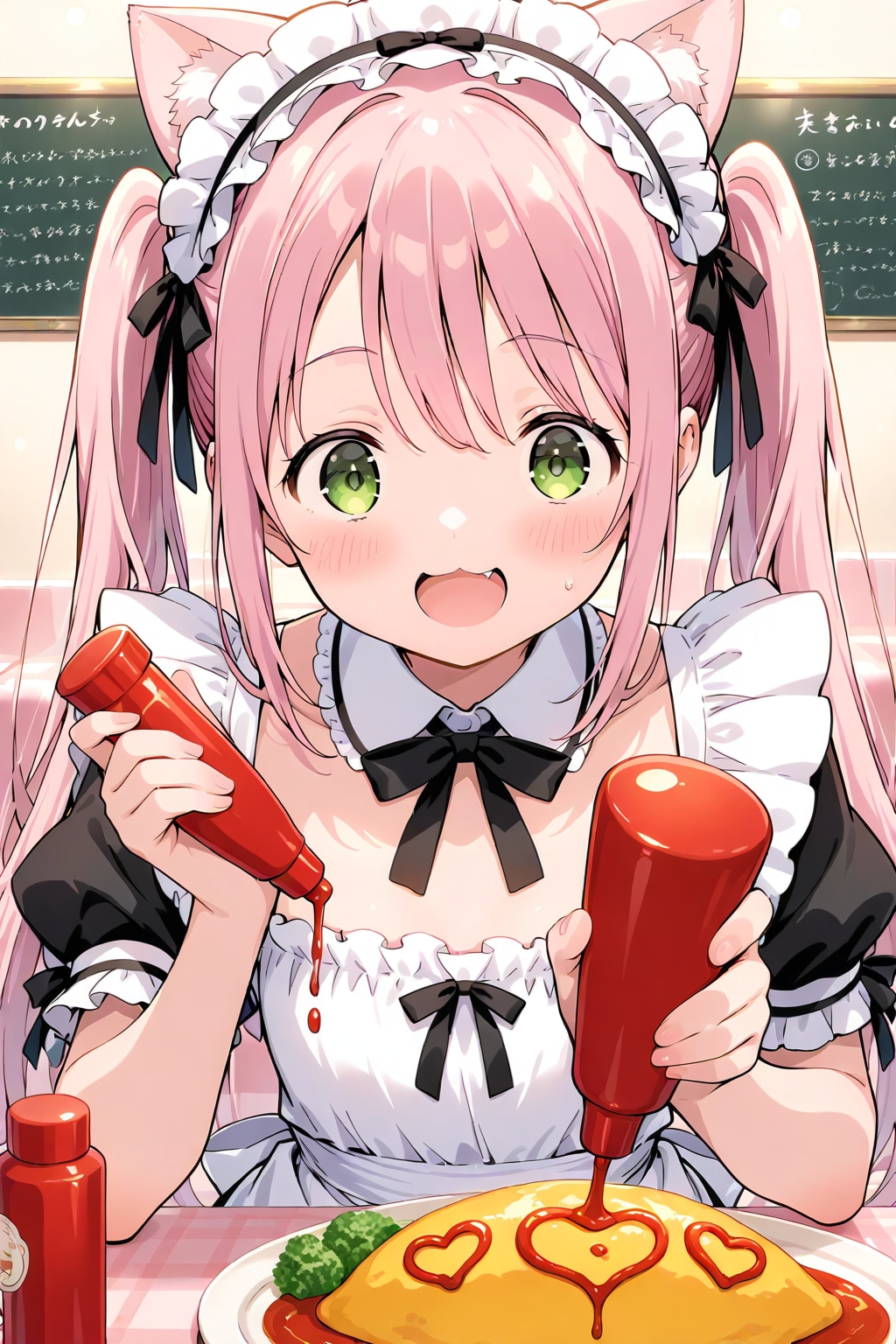 猫耳メイドとオムライス
