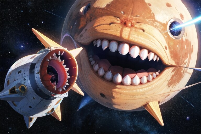 星に擬態する機獣　廃棄宇宙船に擬態する機虫など　宇宙には危険がいっぱいである