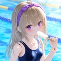 異世界制服少女達　スク水と黒猫🐈‍⬛と白猫　アクリルドールフィギュア 2枚目
