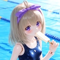 異世界制服少女達　スク水と黒猫🐈‍⬛と白猫　アクリルドールフィギュア 3枚目
