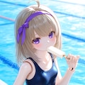 異世界制服少女達　スク水と黒猫🐈‍⬛と白猫　アクリルドールフィギュア 4枚目