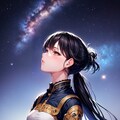 星を見上げる女の子 2枚目