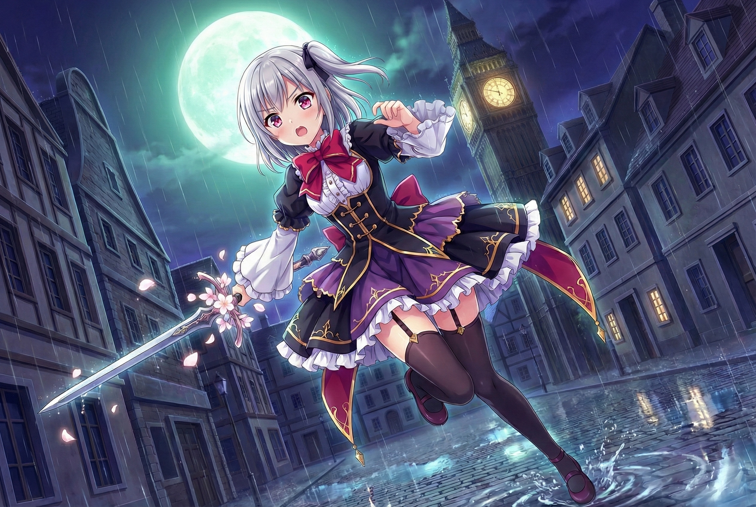 雨の夜の追跡 | の人気AIイラスト・グラビア