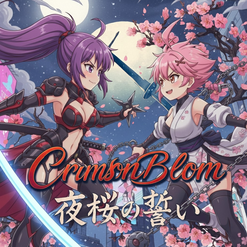 Crimson Bloom -夜桜の誓い- キービジュアル