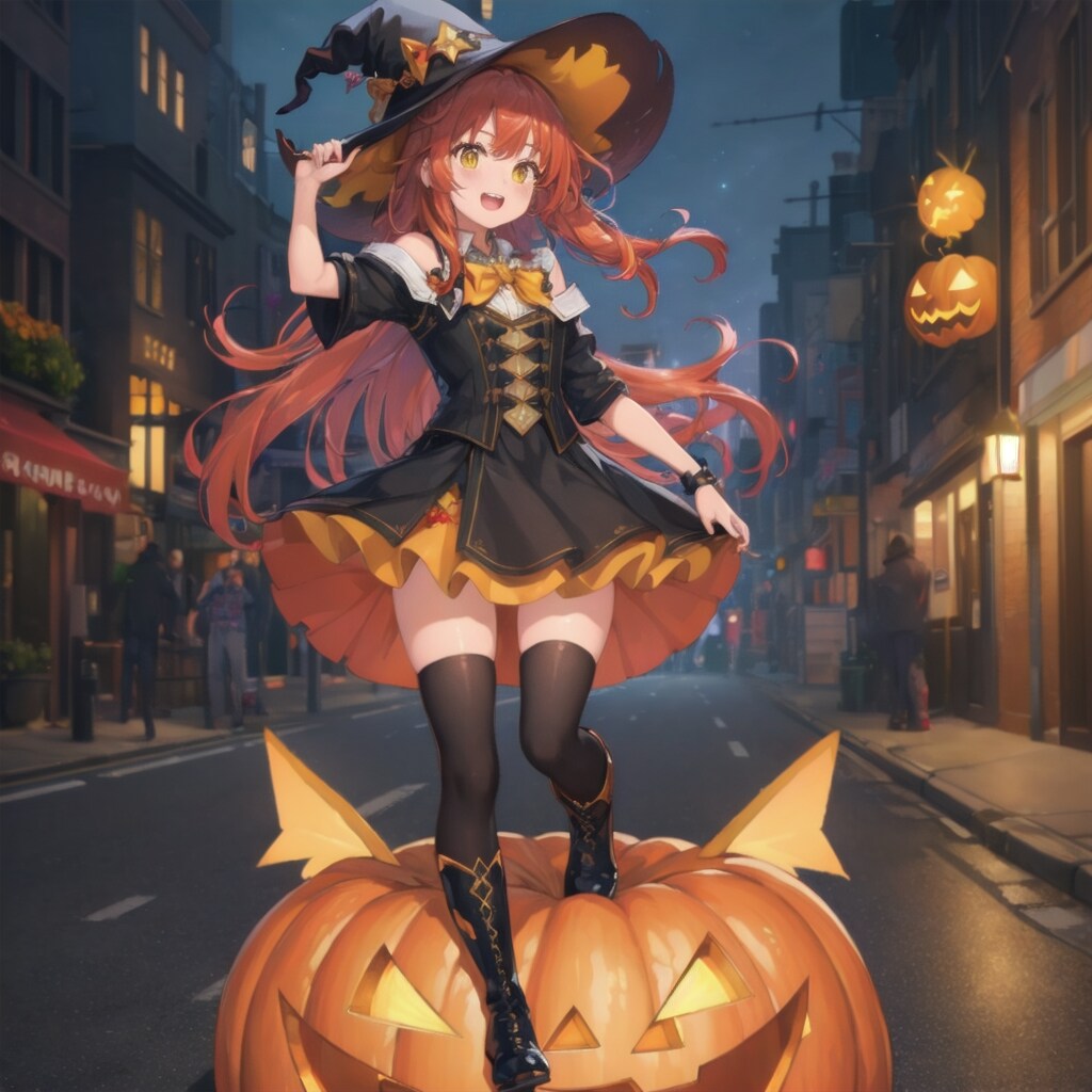 夜のストリート魔女