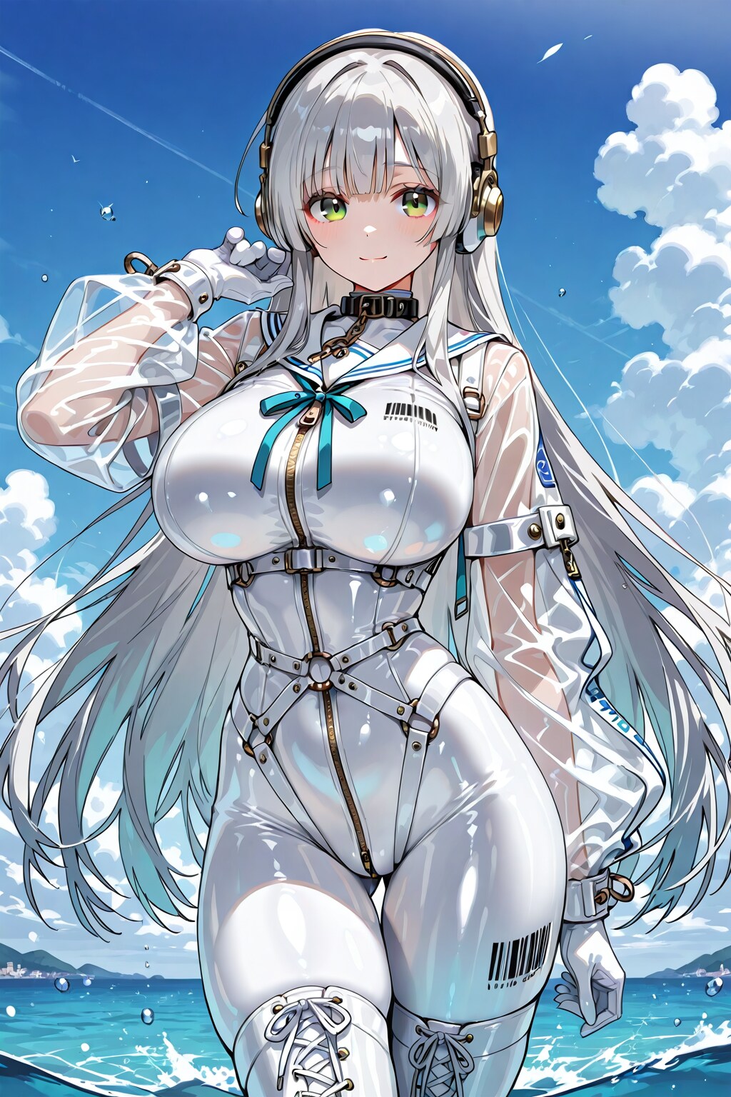 White sailor bodysuit