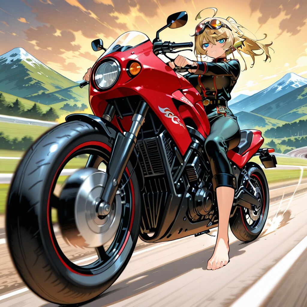 転倒防止スタンドは消えたけど以前裸足でステップはなし | の人気AIイラスト・グラビア