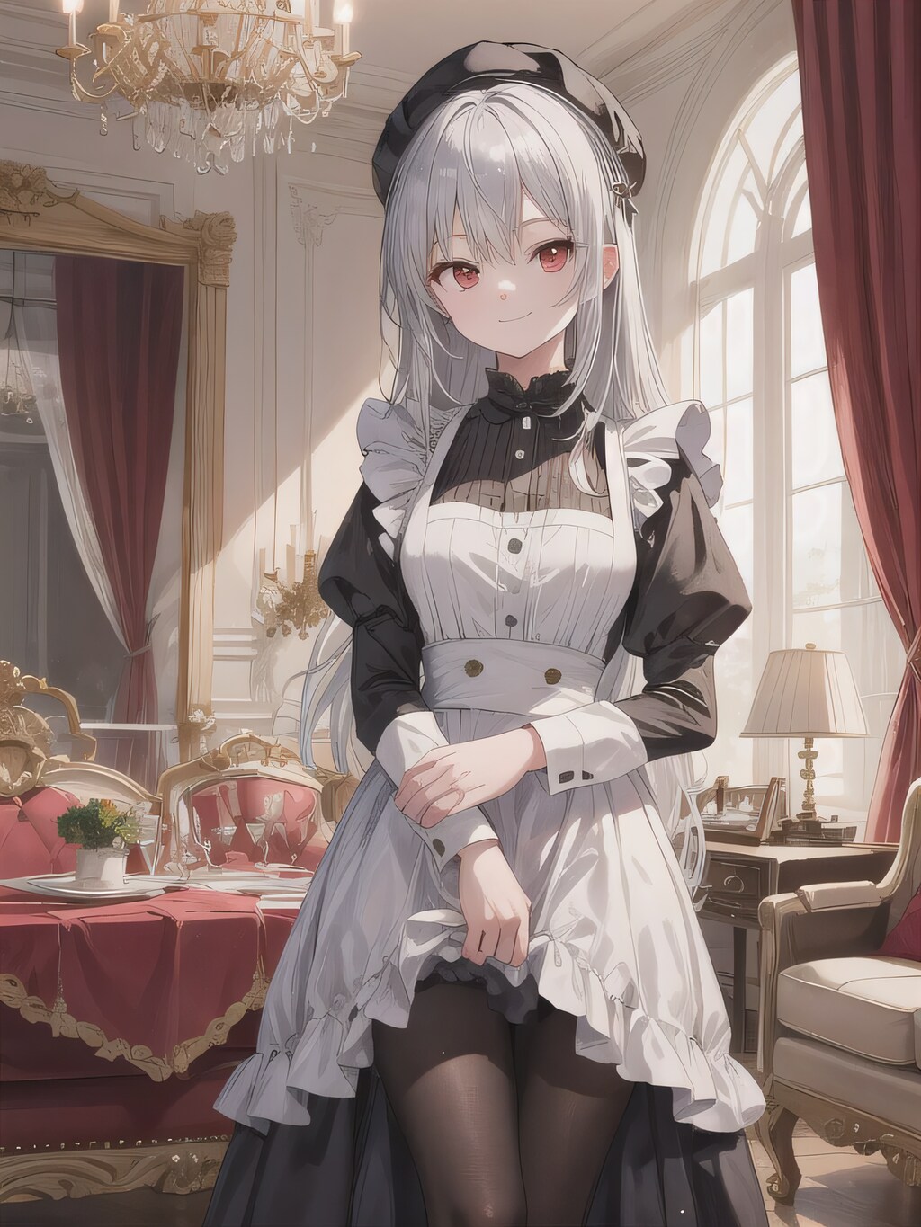 銀髪ロングでメイド服の少女１２