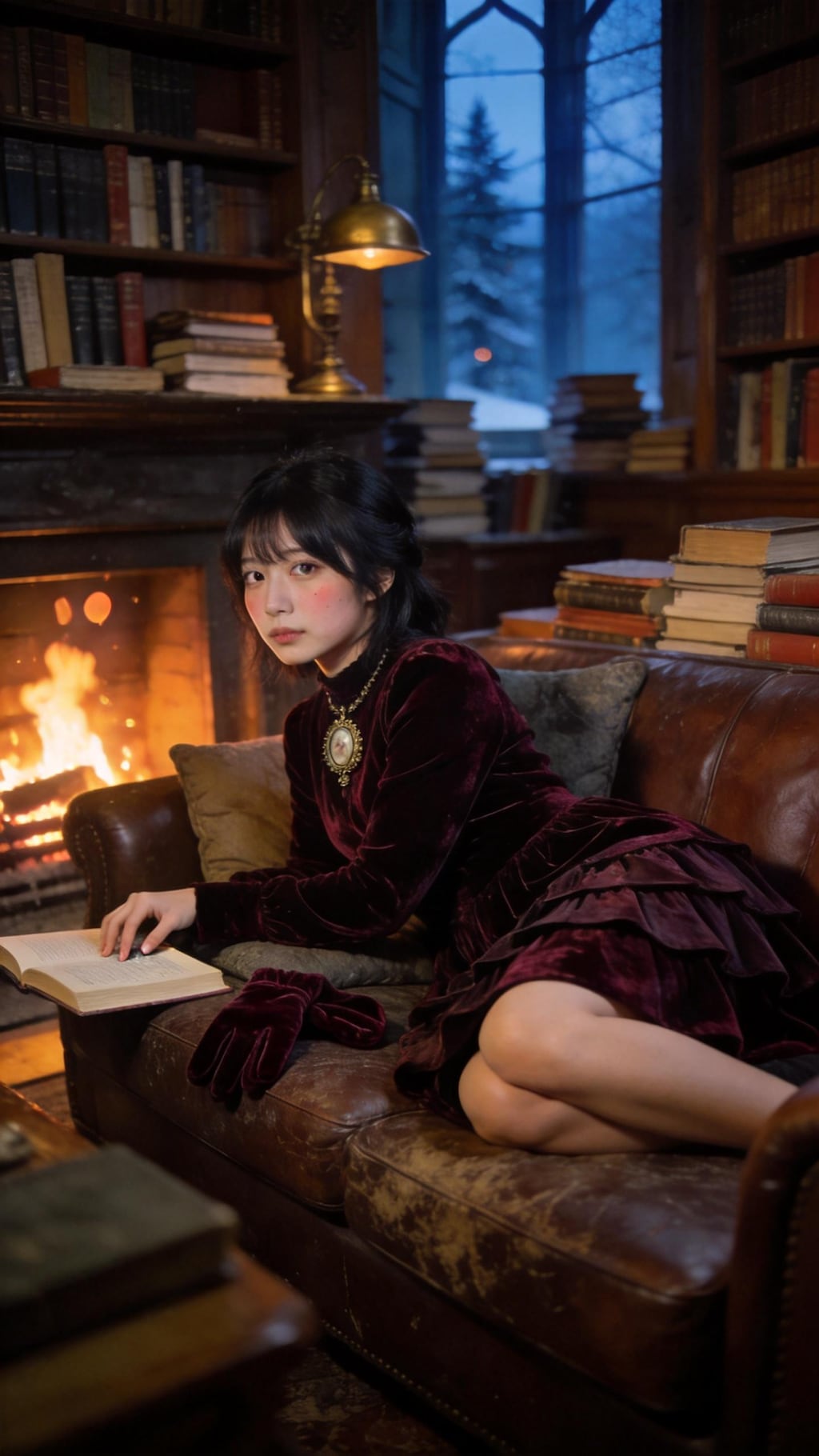 Velvet Silence by the Fireplace