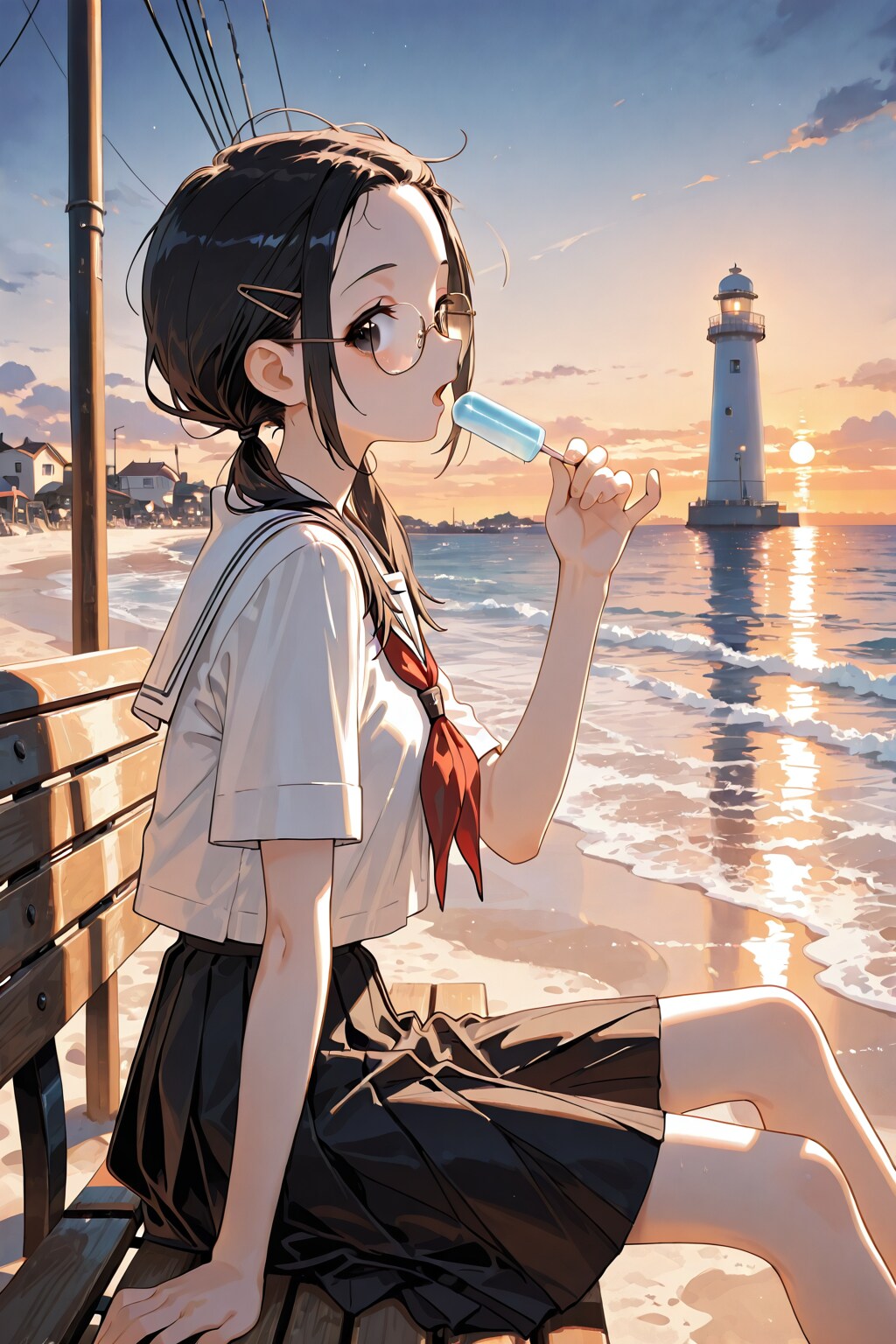 眼鏡×公立ダサ制服女子７０ | の人気AIイラスト・グラビア