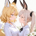見つめ合う二人 🦊×🐇 2枚目