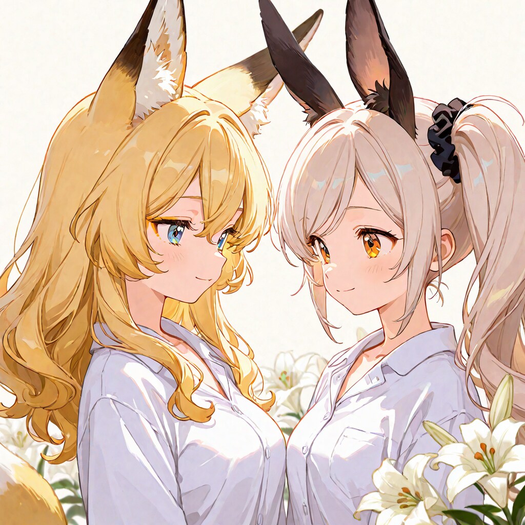 見つめ合う二人 🦊×🐇