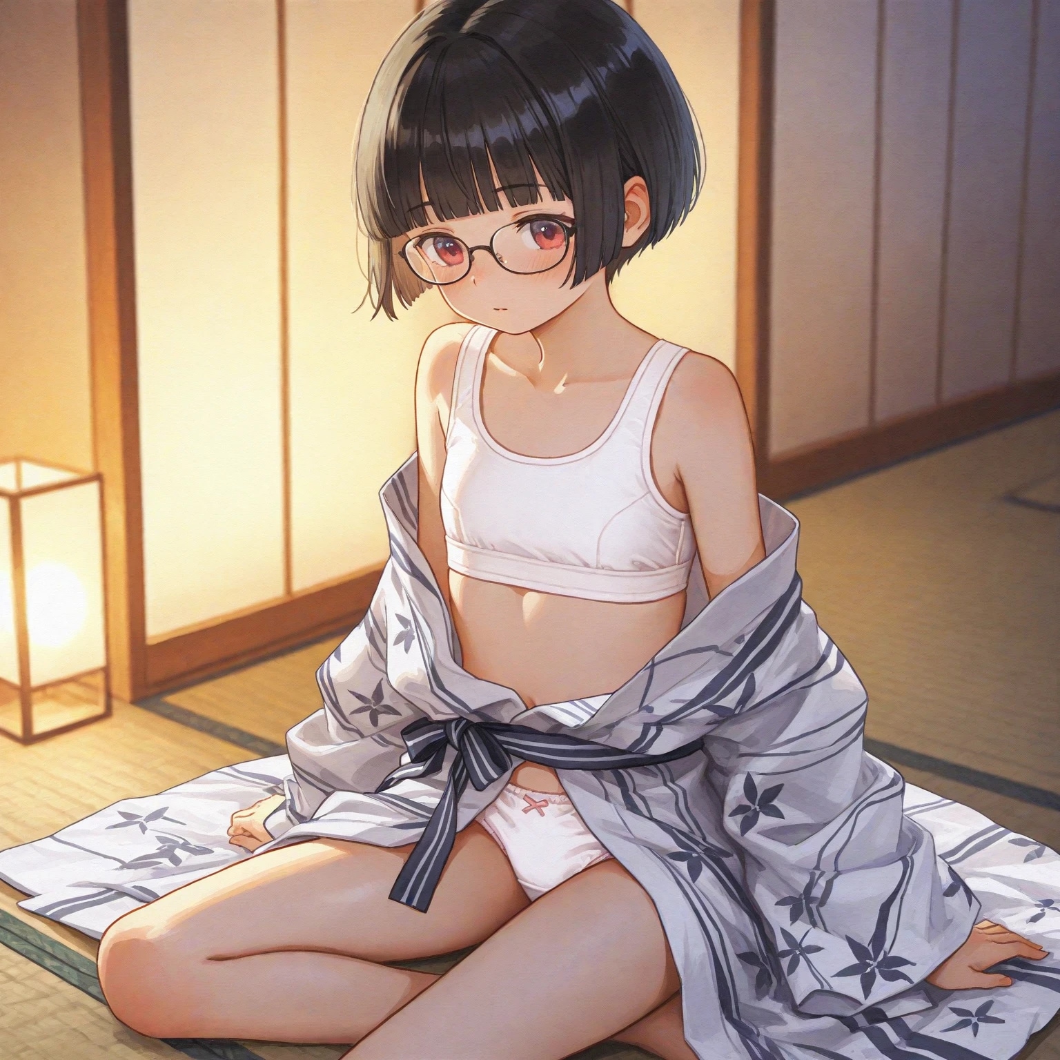 浴衣を脱いで