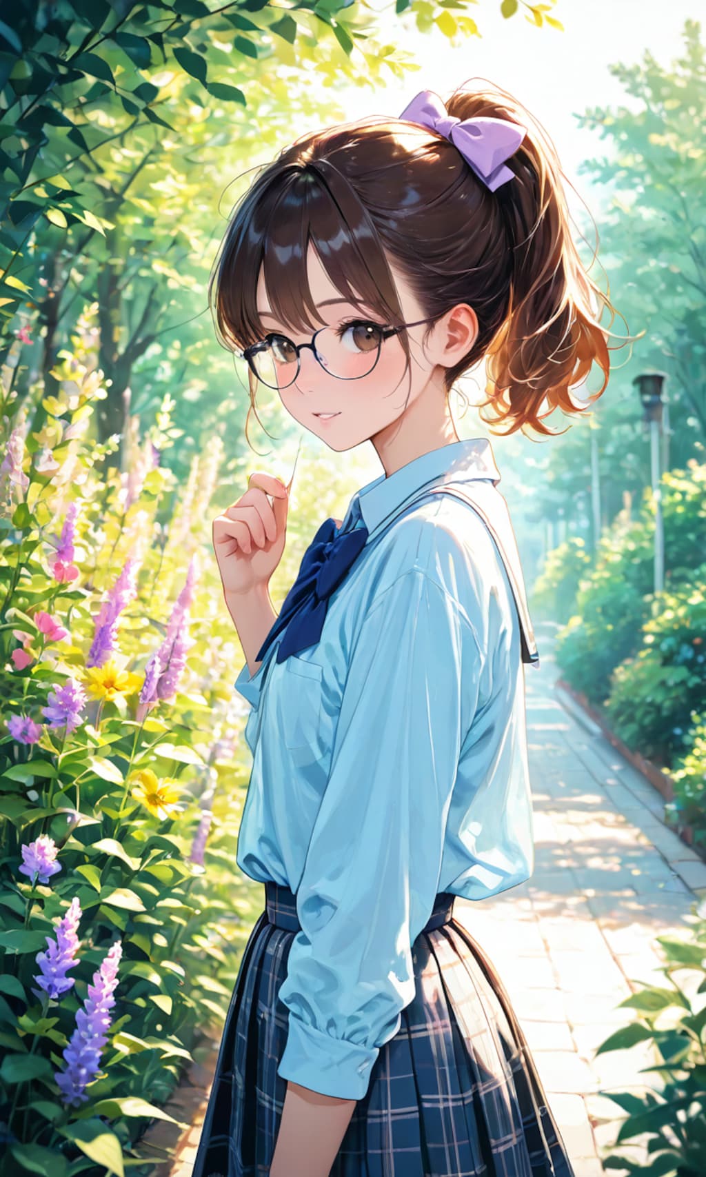 ポニーテールのメガネさん