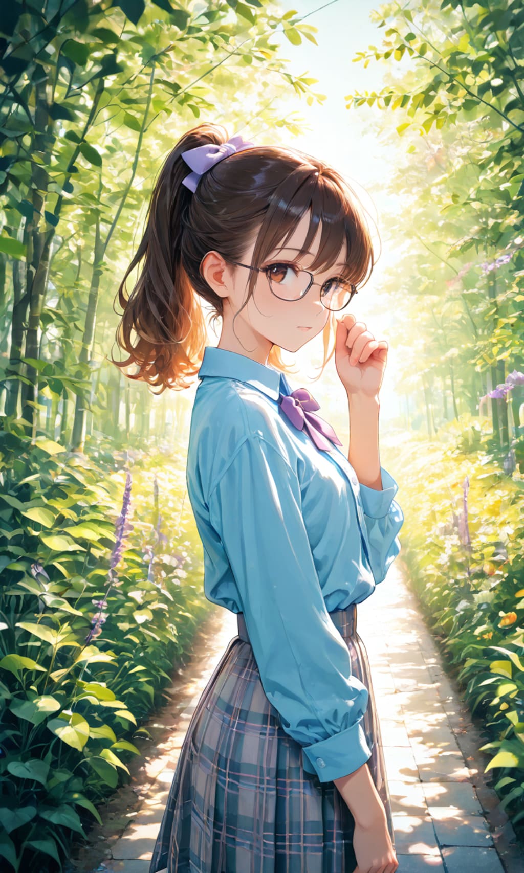 ポニーテールのメガネさん